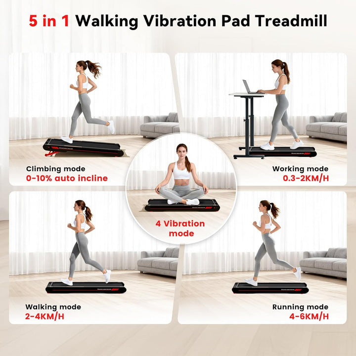 Sperax Klappbares Laufband für Zuhause, Walking Vibration Pad für den Bürogebrauch, Leichtes Klapbar