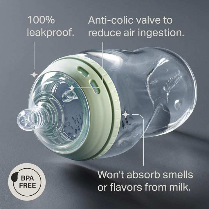Tommee Tippee Babyflaschen aus Glas, Closer to Nature Newborn Starterset, Natürlich Geformter Trinks