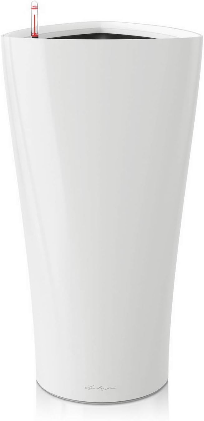 LECHUZA DELTA Premium 40 weiss hochglanz 15540 Weiss Hochglanz 39x39x75.5 cm Single, Weiss Hochglanz