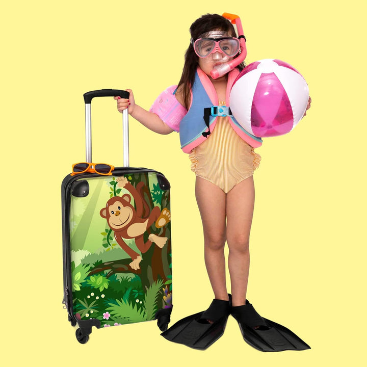 NoBoringSuitcases.com® Koffer Handgepäck Trolley Rollkoffer Kleine Reisekoffer mit 4 Rollen - AFFE -