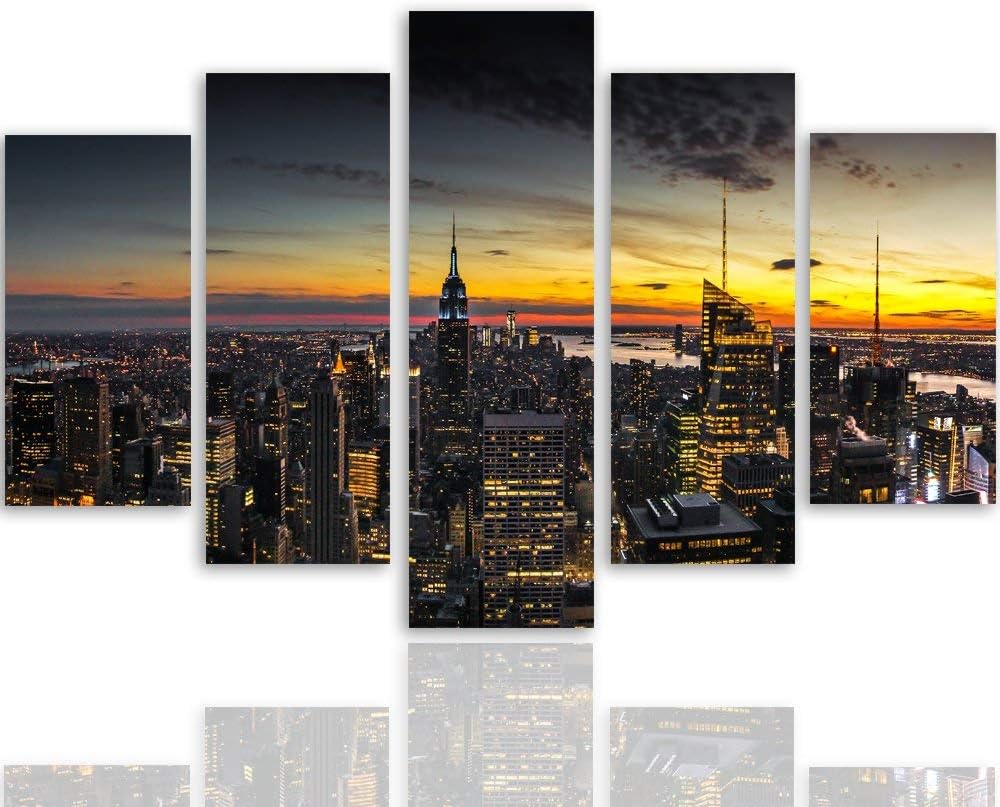 Feeby. Leinwandbild - 5 Teile - Bilder, Wand Bild, Wandbilder, Kunstdruck XXL, 5-Teilig, Typ A, 200x