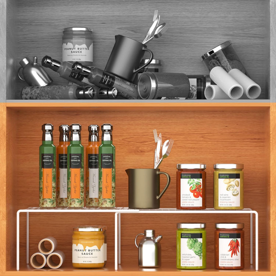 Küchenschrank Erweiterbare Regal-Organizer Set von 6 Stück, verstellbare Metalldraht, Speisekammer-A