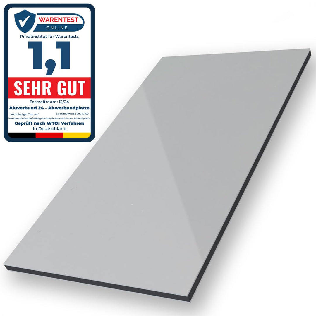 Aluverbund 24 Aluverbundplatte, Aluminium Platte, 3mm dick, Grau/RAL7042, 50x70cm 50x70cm Grau Ral70