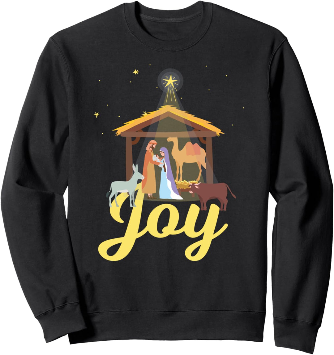 Joy - Christmas Advent Nativity Scene North Star Sweatshirt