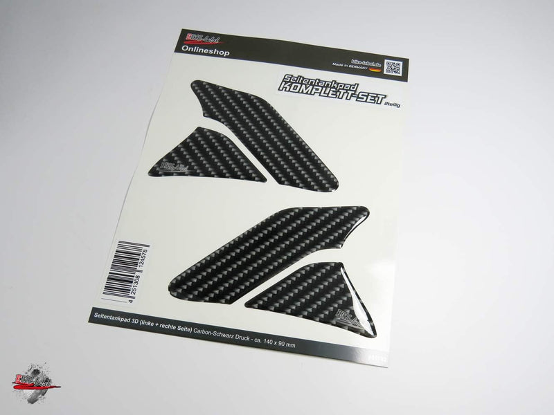 BIKE-label Seitentank Tankpad Motorrad Aufkleber Carbon-Optik Schwarz 800702