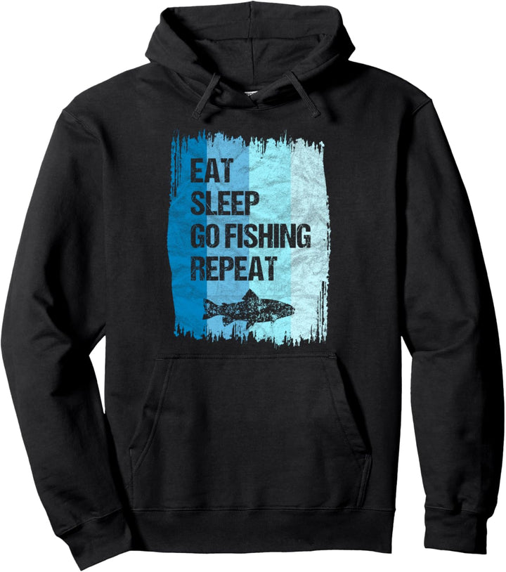 Angler Eat Sleep Go Fishing Fischen Angeln Geschenk Pullover Hoodie