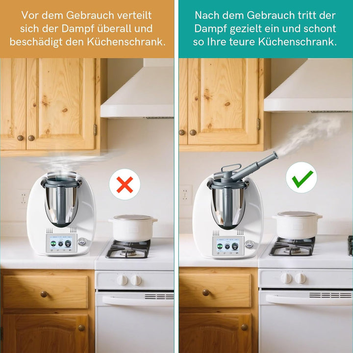 Dampfumleiter für Thermomix Zubehör TM5 TM6 TM31, Dampfumleitung für Schutz Küchen Hängeschränke, Ex
