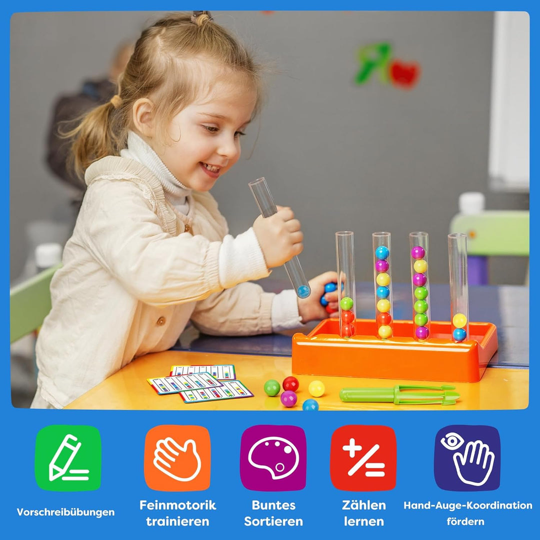 Farben Lernen Ab 3 4 5 Jahre, Montessori Spielzeug, Zähl und Farbsortierspielzeug für Kinder, Mathem