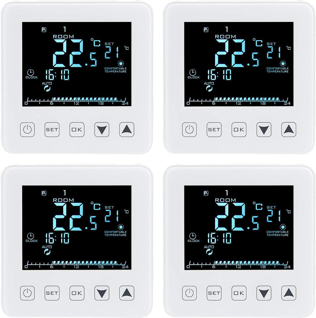 revolt Heizung Raumthermostat: 4er-Set WLAN-Thermostate für Fussbodenheizungen, für Siri, Alexa & GA