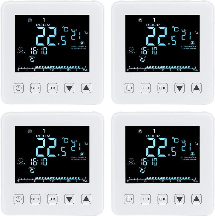 revolt Heizung Raumthermostat: 4er-Set WLAN-Thermostate für Fussbodenheizungen, für Siri, Alexa & GA