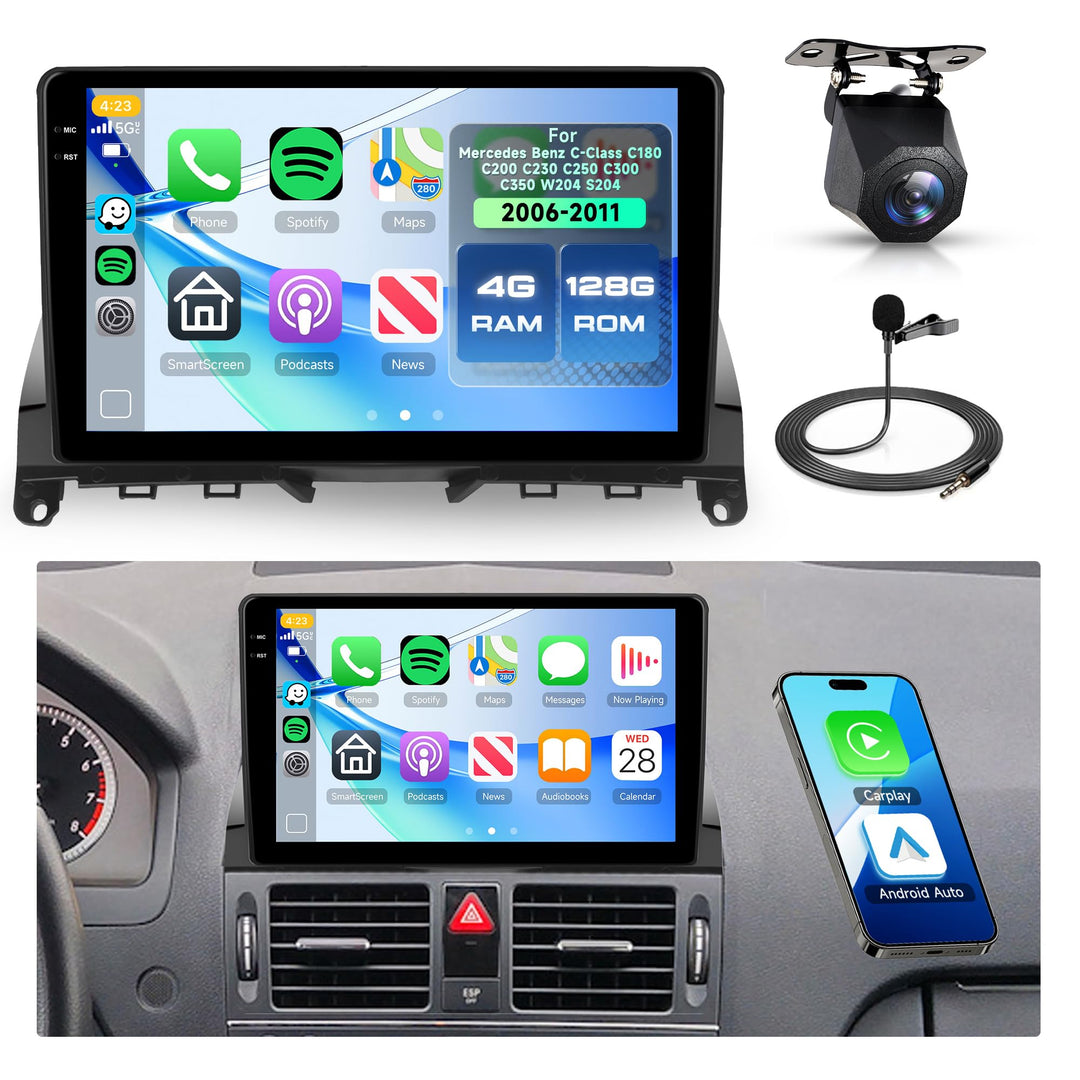4G+128G Rimoody 9" Android Autoradio für Mercedes Benz C Class W204 S204 2006-2011 Wireless Carplay