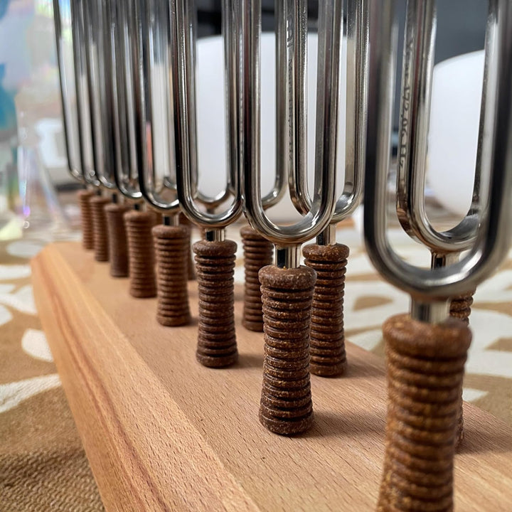 Sonic Energy Tuning Fork Holder – Holz Halterung für 16 Meinl Stimmgabeln der TF-Serie – Buchenholz
