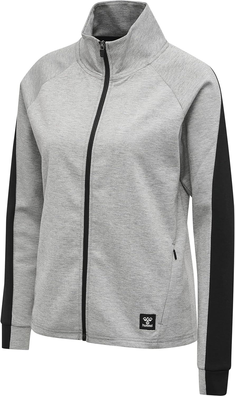 hummel Hmlessi Zip Jacket Damen Yoga Reissverschlussjacke XS GREY MELANGE, XS GREY MELANGE