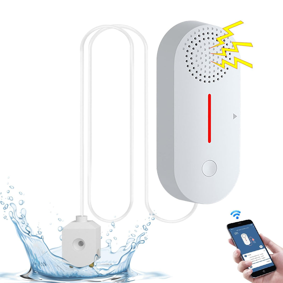 Cuteefun Wassermelder, Wasserstandssensor WLAN, 100dB Lauter Wassersensor, Wasseralarm mit Fernüberw