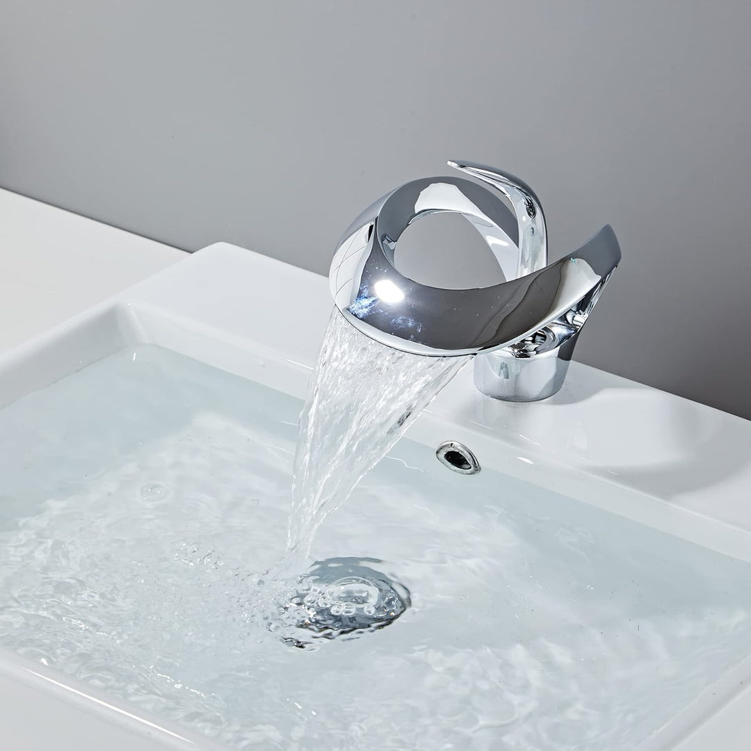 SJQKA Wasserhahn Bad Wasserfall Chrom,waschtischarmatur Wasserfall,Wasserhahn Bad Aus Erstklassigem