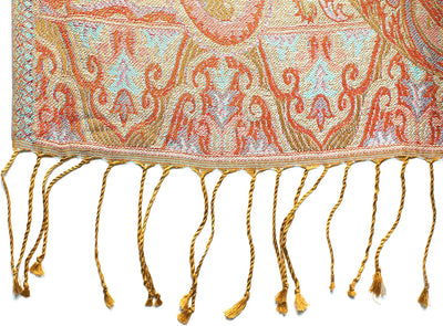 ufash Pashmina 100% Seidenschal aus Indien für Damen & Herren, Paisley Muster, 160 x 35 cm - Schal a