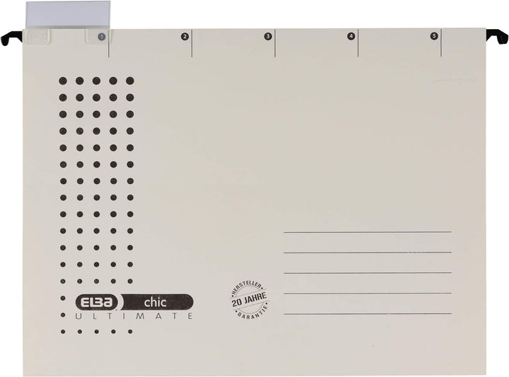ELBA Hängemappe chic für A4, aus Karton, seitlich offen, chamois, 25er Pack Hängemappe chamois 25 St