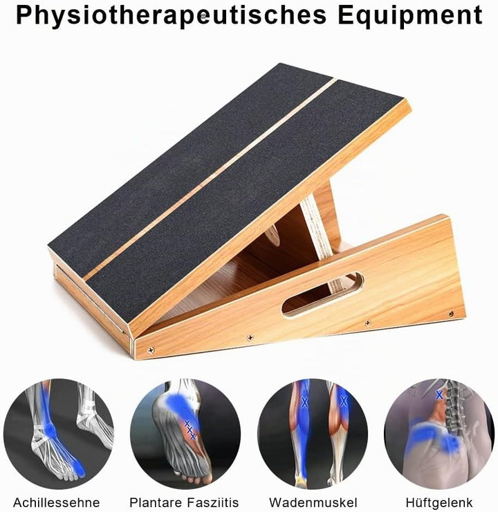 StrongTek Professionelles Slant Board Schrägbrett aus Holz, Verstellbarer und tragbarer Wadendehner,