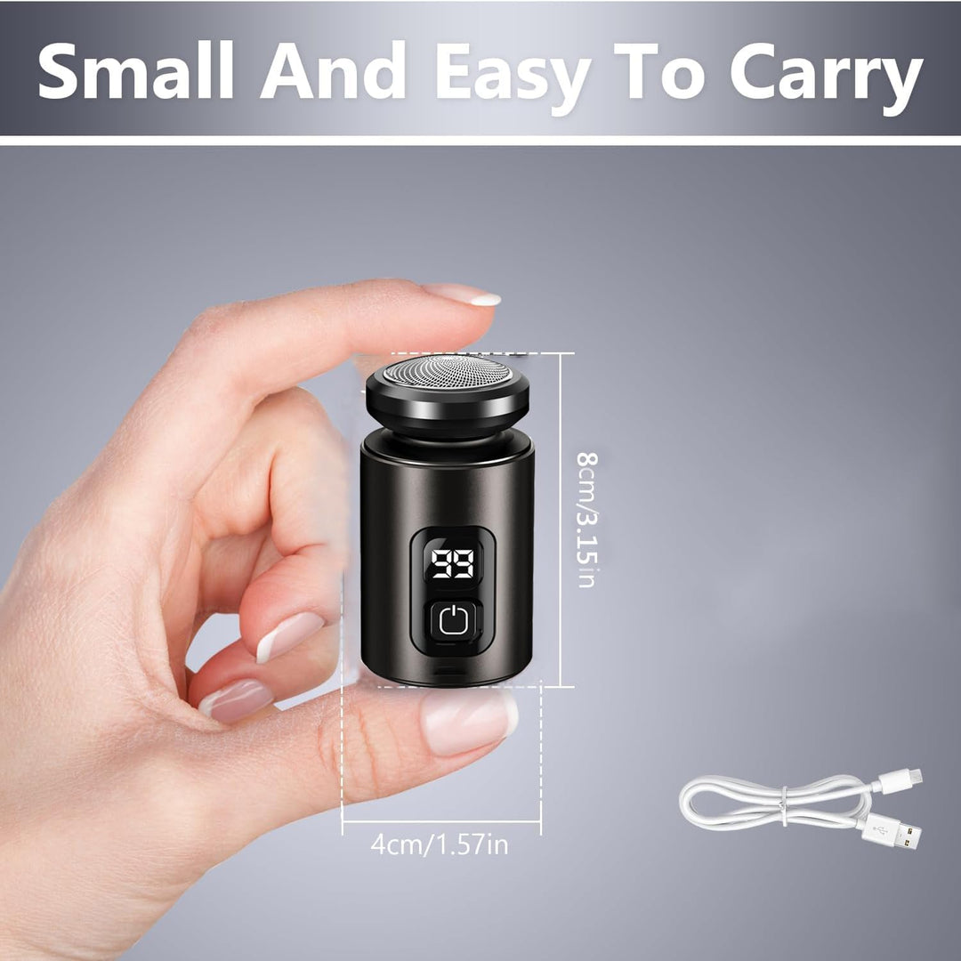Rasierer Herren Elektrisch, 8000rpm 8cm Mini Shaver IPX7 wasserdicht | mit 360° Federbelasteter Schw