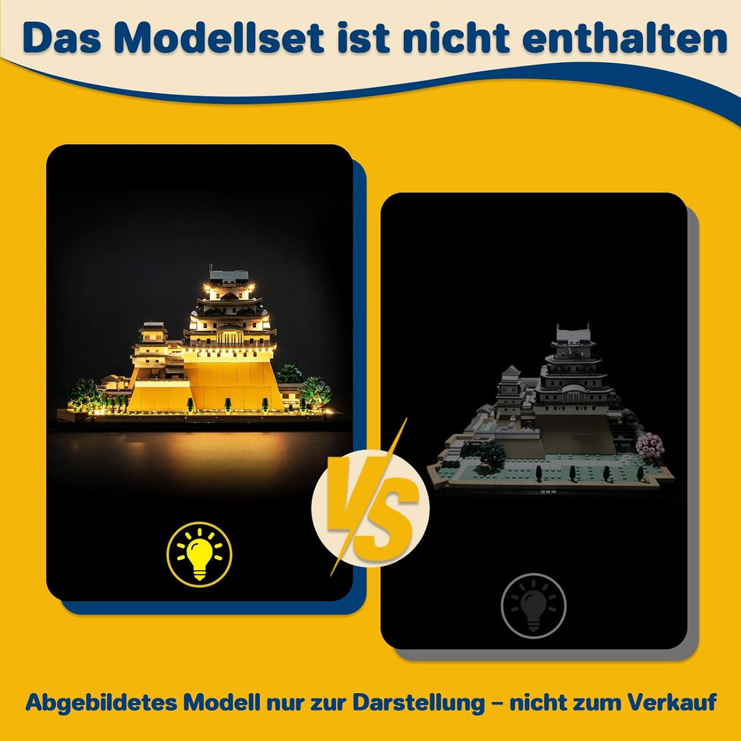 LocoLee Led Licht Set Kompatibel mit Lego Burg Himeji, Led Beleuchtungs Set Compatible with Lego 210