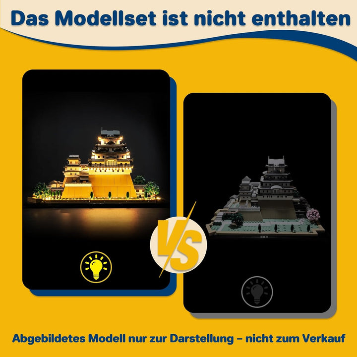 LocoLee Led Licht Set Kompatibel mit Lego Burg Himeji, Led Beleuchtungs Set Compatible with Lego 210