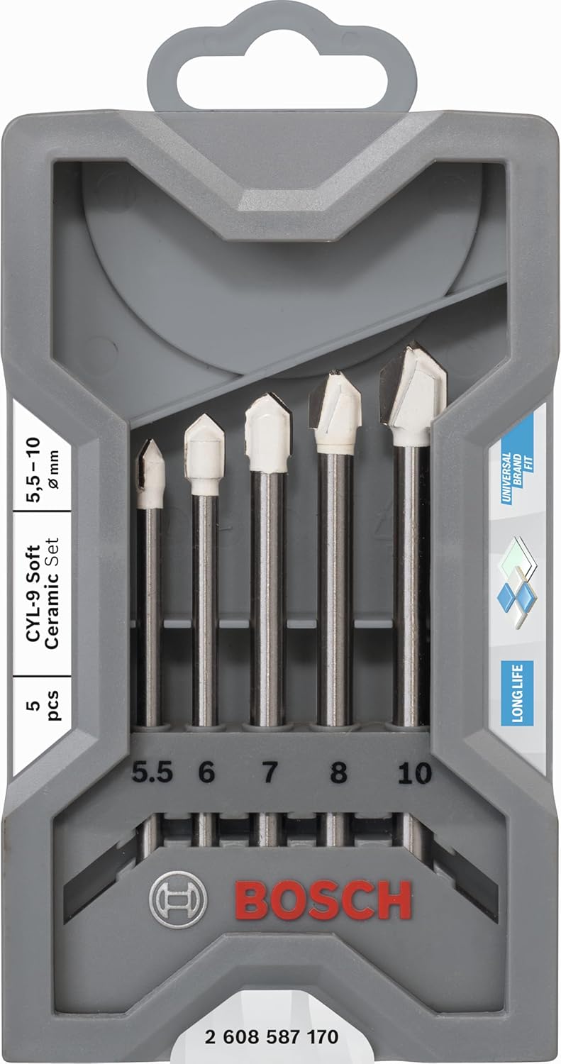 Bosch Accessories Professional 5tlg.Fliesenbohrer Set CYL-9 SoftCeramic (für weiche Keramik Fliesen,