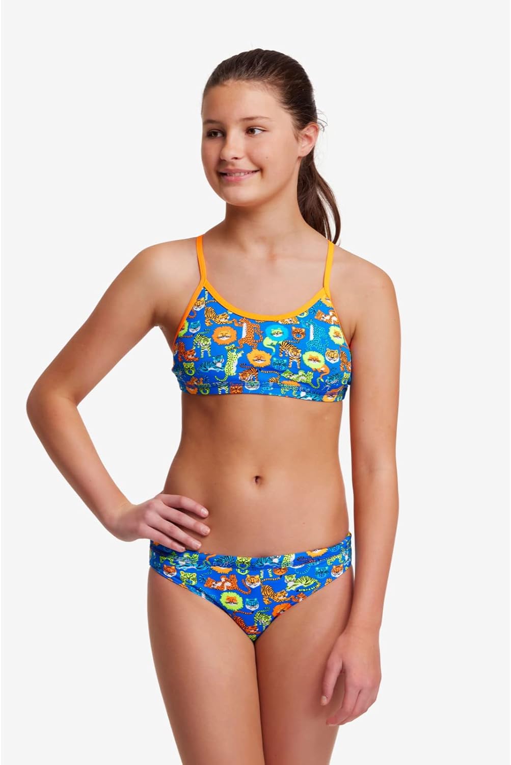 Funkita Bikini Set Racerback Big Cat Bash 164 / AUS 12 (Girl)