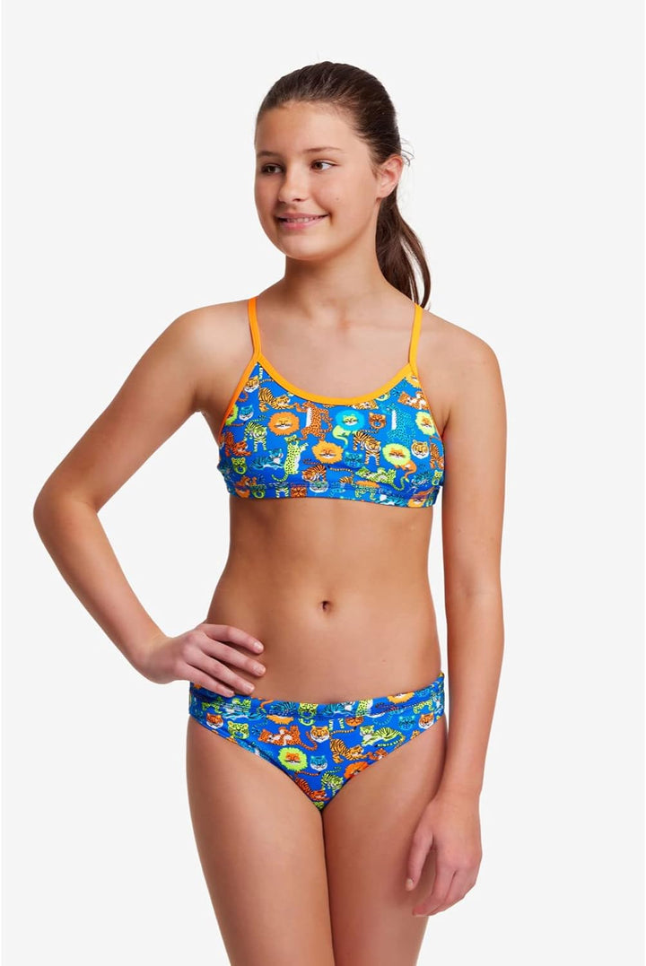 Funkita Bikini Set Racerback Big Cat Bash 164 / AUS 12 (Girl)