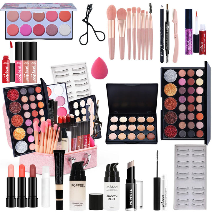 RoseFlower schminkset frauen, Professionelles Make-up-Set Teenager Mädchen Schminkkoffer Kosmetische