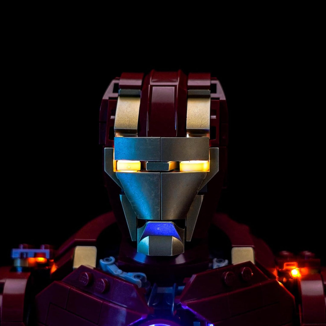 Version mit Lichtsteuerung Licht-Kit Kompatibel mit Lego 76327 Iron Man MK4 Bust (Nicht Lego), Led B