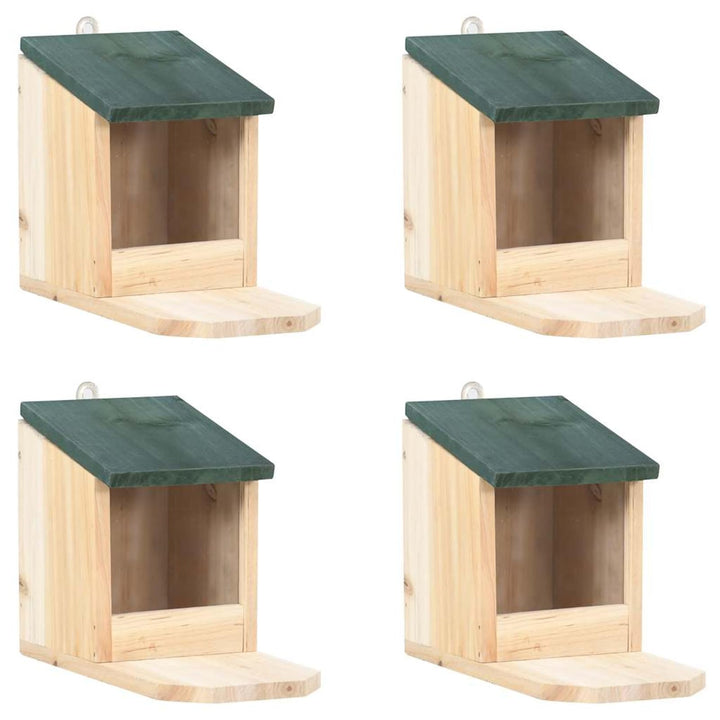 Homgoday Eichhörnchen Futterhaus 4 STK. Tannenholz Eichhörnchen Futterstation mit Klappdach 12x23x17