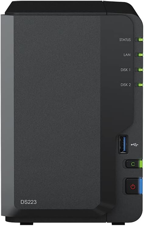 Synology DS223 2 GB NAS 16 TB (2 x 8 TB) WD Red+, montiert und getestet mit SE DSM installiert