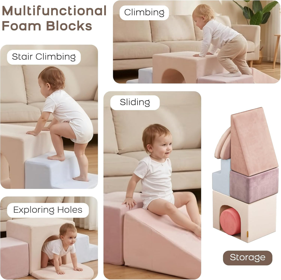 BanaSuper Schaumstoff-Kletterblöcke für Kinder, Schaumstoff Bausteine XXL, EN71-zertifiziert & rutsc