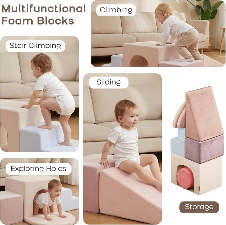 BanaSuper Schaumstoff-Kletterblöcke für Kinder, Schaumstoff Bausteine XXL, EN71-zertifiziert & rutsc