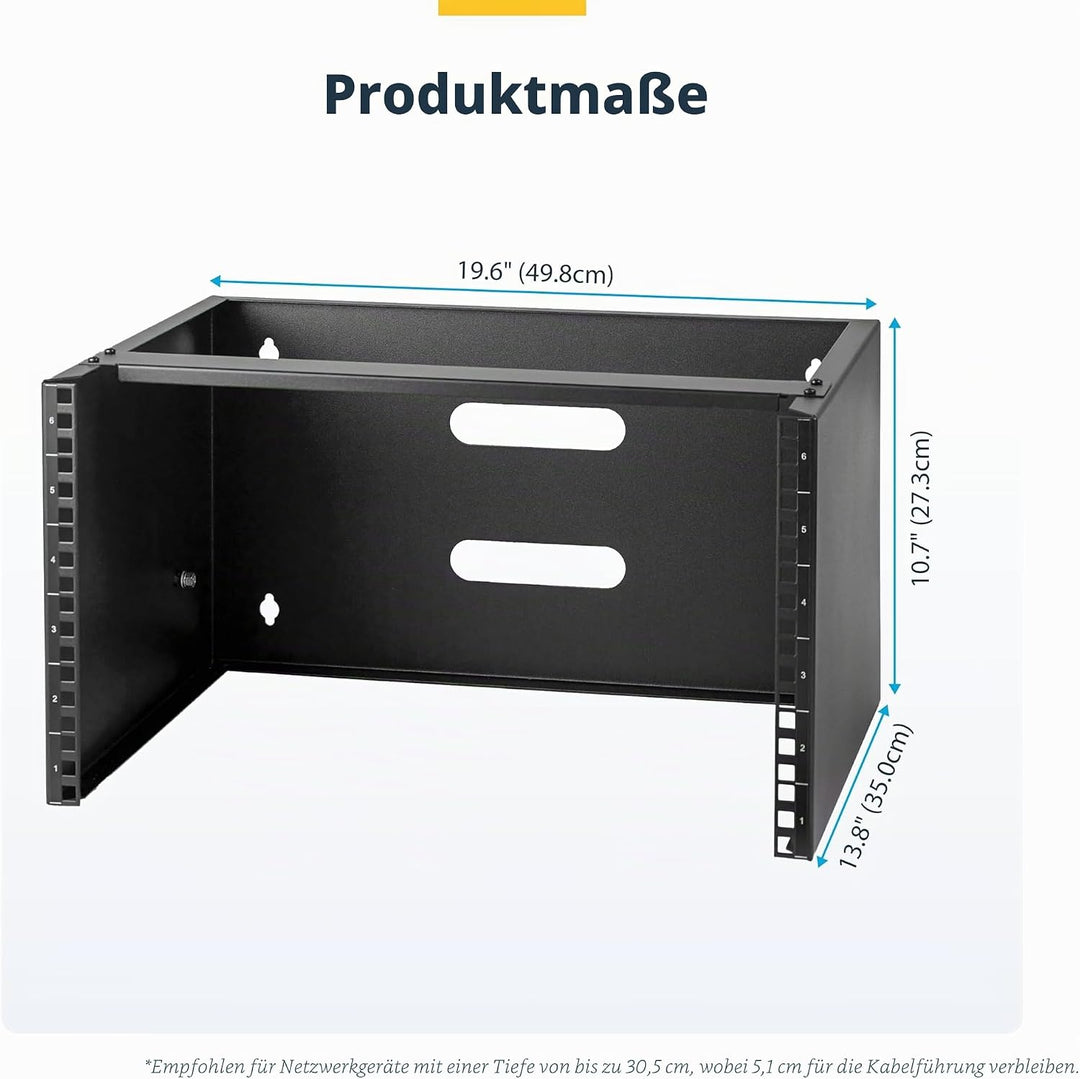 StarTech.com 6HE Netzwerkschrank 19 Zoll 6HE für Wandmontage - 14 Zoll tief - kleiner serverschrank/