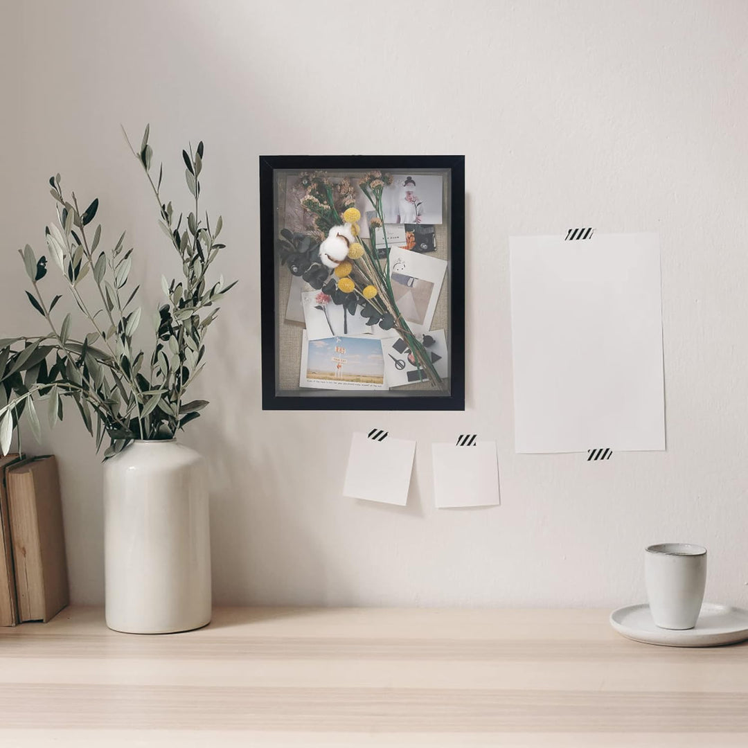 GraduatePro 3D bilderrahmen 30x40 zum befüllen gross schaukasten Wand für Schwarz Objektrahmen Hochz