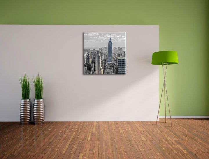 Pixxprint New Yorker Empire State Building als Leinwandbild/Grösse: 70x70 cm/Wandbild/Kunstdruck/fer
