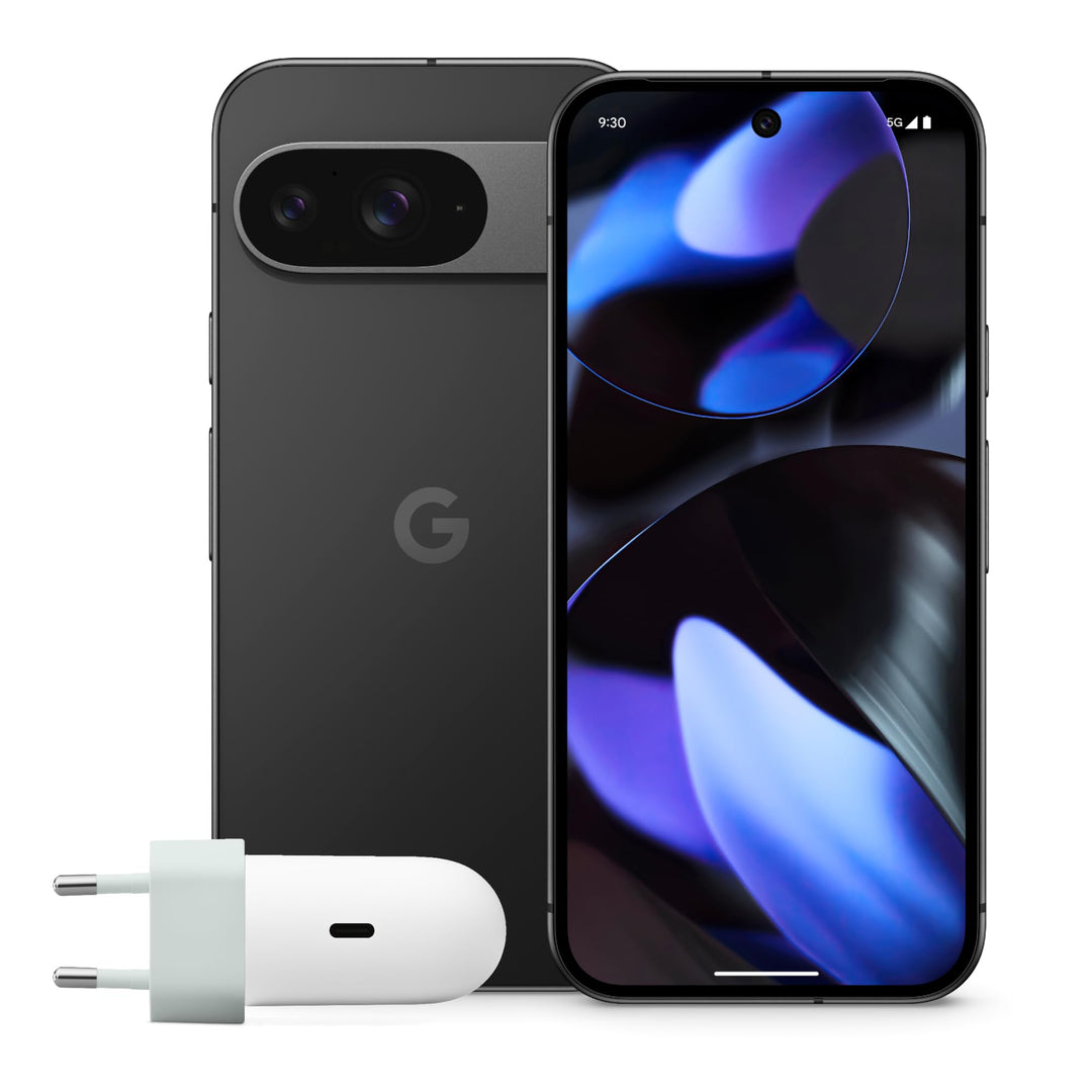 Google Pixel 9 mit 45-W-USB-C-Ladegerät – Android-Smartphone mit Gemini ohne SIM-Lock, erweiterte Ka