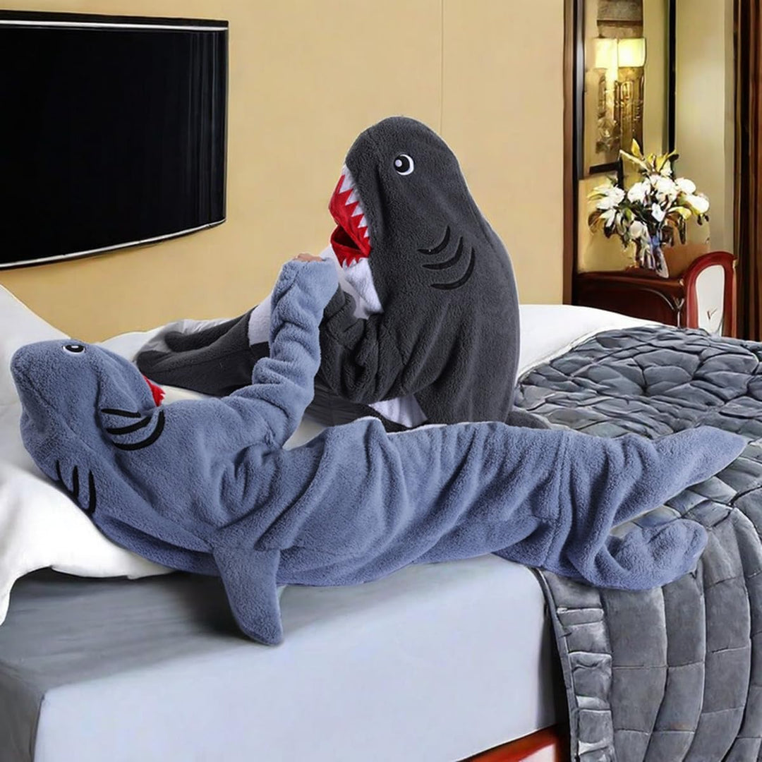 Shamdon Home Collection Hai Decke für Erwachsene Kind, Wearable Shark Blanket Deckenpullover für Dam