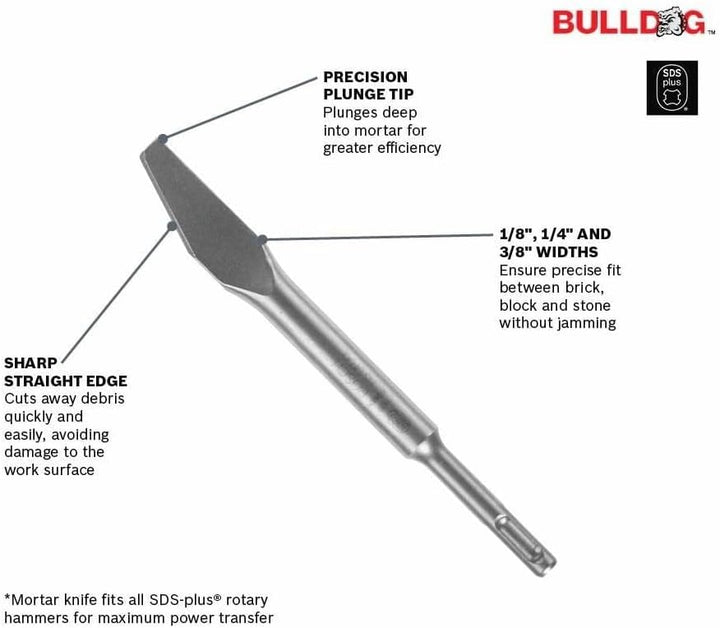BOSCH HS1402 Mörtelmesser SDS-plus Bulldog Xtreme Hammer, Stahl, 1/8 Zoll SDS-Plus Mörtelmesser 1/8