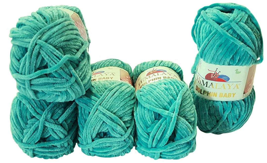 5 x 100 Gramm Himalaya Dolphin Strickwolle, Babywolle , 500 Gramm Wolle Super Bulky (antik grün 8035