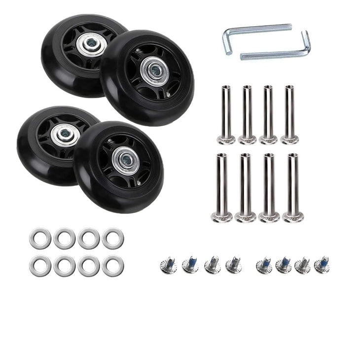 4 Stk 70mm x 24mm Kofferrollen Ersatzrollen für Koffer Luggage Suitcase Wheels Replacement Ersatz Ge