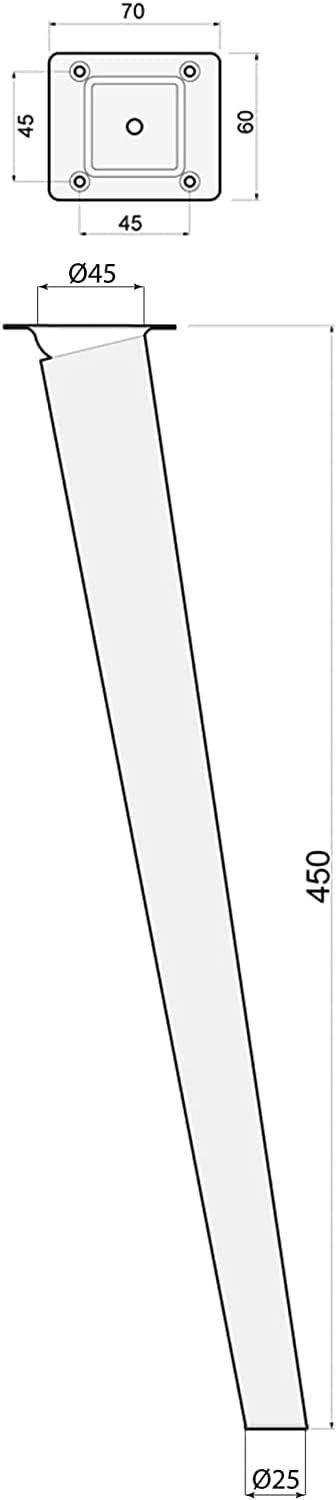 Sossai Möbelfüsse aus Massivholz Eiche mit Öl-Finish, Clif Round HMF2, 45 cm hoch, rund, schräge Aus