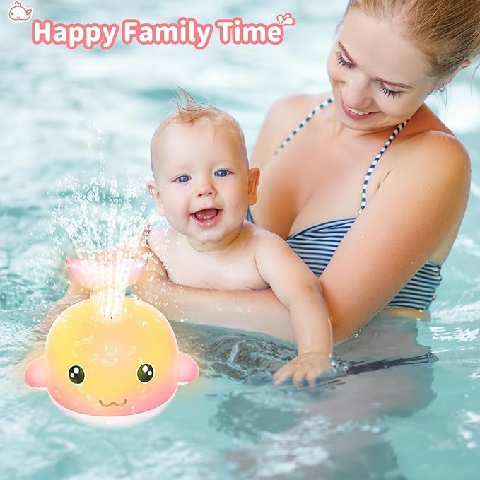 Baby Badewannenspielzeug, Wiederaufladbare Licht Up Wal Bad Spielzeug Sprinkler Badewanne Pool Wasse