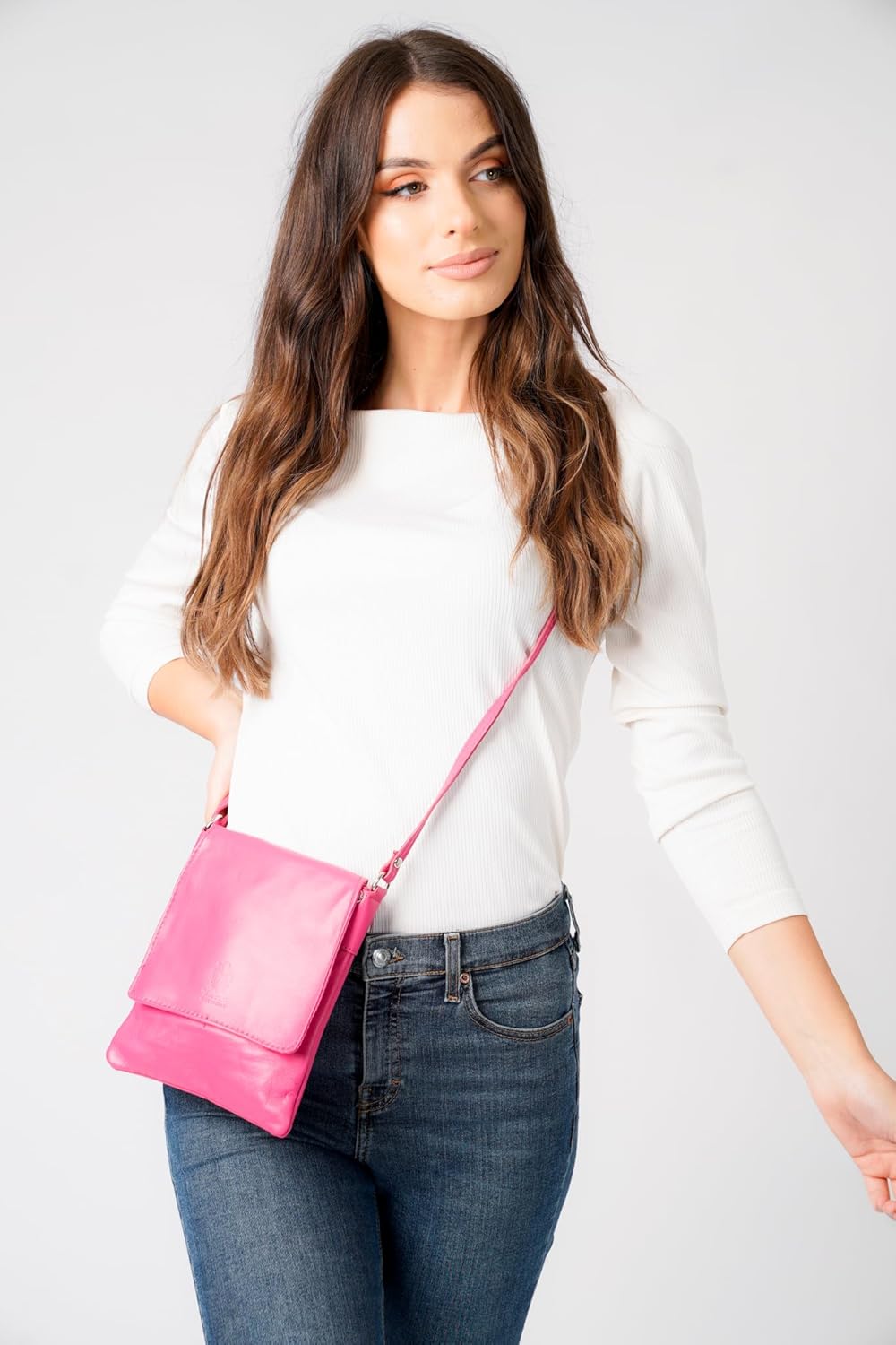 Girly Handbags Damen Italienische Leder Schultertasche Kleine UmhŠngetasche Messenger Weiches Leder