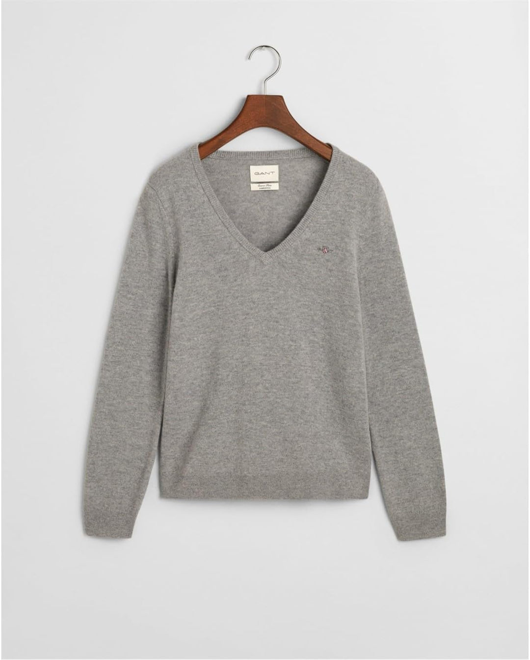Gant Herren Extrafine Lambswool V-Neck Pullover (1er Pack) M Grey Melange, M Grey Melange