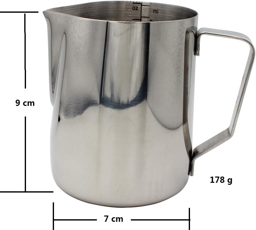 Abcsea 1 Stück Milchschaumkrug, Pitcher Krug Edelstahl, Schaumbecher für Kaffee und Latte Art, Schäu
