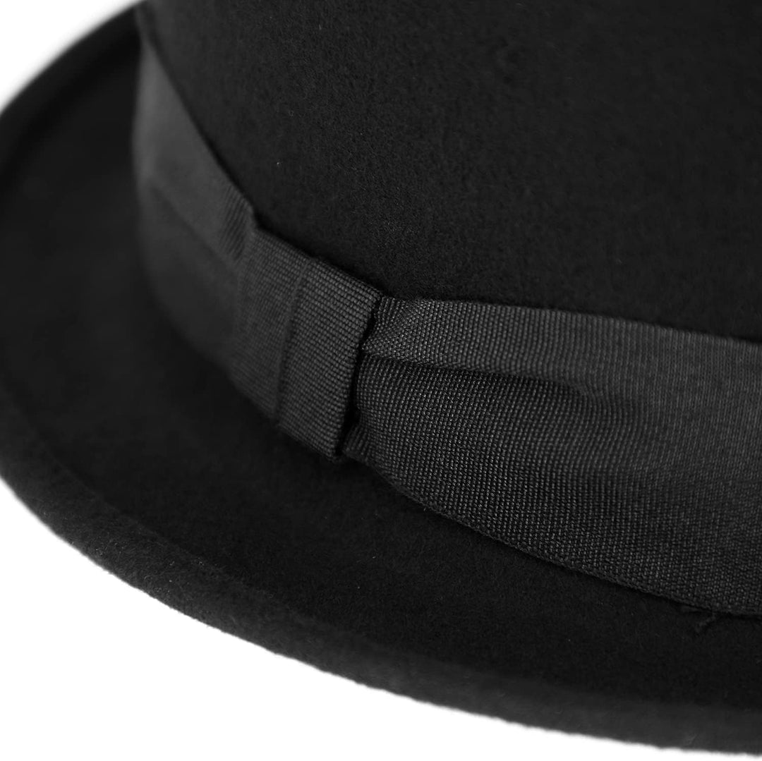 fiebig Zylinder mit Ripsband | Zylinderhut aus 100% Wolle für Damen und Herren | Klassischer Wollfil