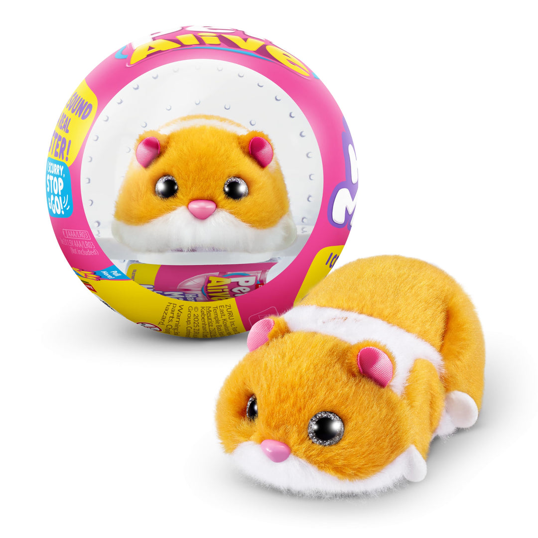 Pets Alive Hamster Mania von ZURU, Orange Hamster, Pet Nurture, Kuscheltier, Real Alive, 20+ Sounds