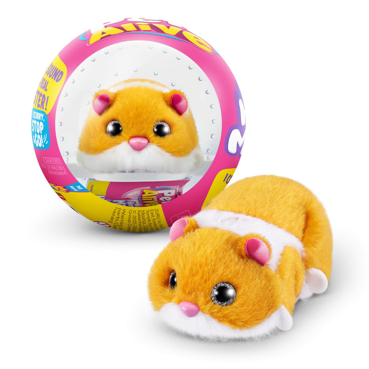 Pets Alive Hamster Mania von ZURU, Orange Hamster, Pet Nurture, Kuscheltier, Real Alive, 20+ Sounds